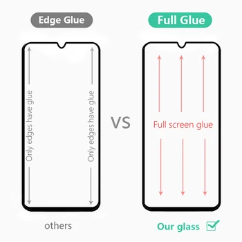 3pcs Visą klijai apsauginis stiklas Xiaomi poco M3 ekrano apsaugų, POKO M3 visiškai padengti grūdinto filmas MI pocophone M3 stiklo