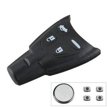 4 Mygtukai Juoda ABS Nuotolinio Valdymo Automobilio Raktas Pakeitimo Siųstuvas Clicker Signalo Mygtukas, Baterijos, Tinka SAAB Automobilio Raktas
