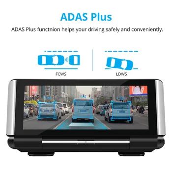 4G Android 8.1 Smart Brūkšnys Cam ADAS WIFI GPS Automobilinio DVR vaizdo Kameros prietaisų Skydelio FHD 1080P 