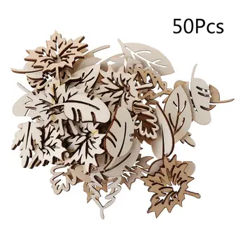 50Pcs/Maišas pjovimas Lazeriu, Medžio Embellishment Medinės Formos Amatų Vestuvių Dekoras