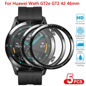 5vnt Minkštas Pluošto Apsauginė Plėvelė Huawei Žiūrėti GT 2 E GT2 46 42mm GT2E Lenktas Smartwatch Pilnas draudimas Screen Protector, Ne Stiklas