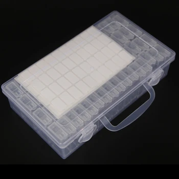 64 Tinklų Diamond Tapybos Laikymo Dėžutė su Nešiojamų Granulių Talpyklos 5d Diamond Siuvinėjimo Reikmenys, Įrankiai