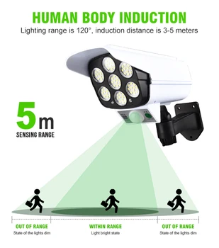 77 LED Fotoaparato Saulės Šviesos, Judesio Jutiklis Lauko IP65 Sienos Lempos Įkrovimo Reguliuojamas Sukimosi LED Prožektoriai, Gatvių Sodas