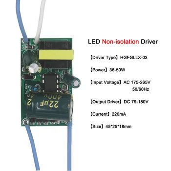8-24W 24-36W 36-50W AC220V DC17-179V galia Ne izoliuotas maitinimo adapteris LED šviesos transformatorius vairuotojo led lempos lemputė dalys