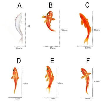 9Pcs/Set Kūrybos 3D Modeliavimas Raudona Žuvis Dervos Dekoratyvinis Lipdukas Tinka 