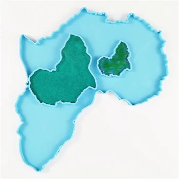 Afrikos Žemėlapis Formos Miestelyje Taurės Silikono Formą Epoksidine Derva, Pelėsių 