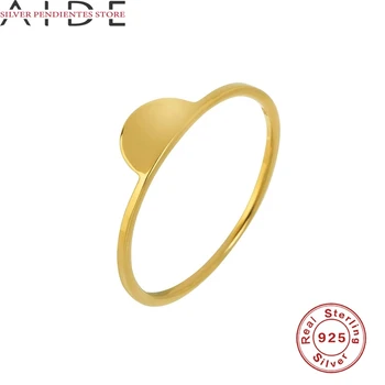 AIDE Paprasta 925 Sterlingas Sidabro Žiedai Moterų Asmenybės Geometrinis Žiedas Mados Mergaičių Vestuvių Papuošalai Dropshipping