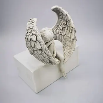 Angel Duomenys Statula Namų Darbastalio Apdaila Ornamentu Angelo Skulptūros Kūrybos Skulptūra Apdailos Angelas WingsDecoration