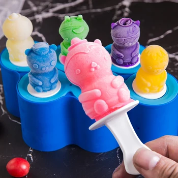 Animacinių filmų Ledo Pasirodo, Pelėsių Ledų Kamuolys Lolly Maker Silikono 6 Skyles Popsicle Formų Baby 