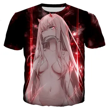 Anime Darling į Franxx 3D Print T-shirt Vyrai/moterys Naujas Mados Cool Atsitiktinis Harajuku Stiliaus T Shirts Streetwear Tee Viršūnės