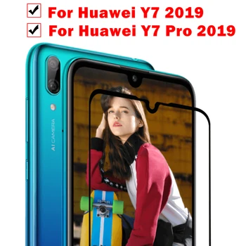 Apsauginis stiklas ant huawei y7 2019 beskeveldris stiklas hauwei huavei y7 pro 2019 y7pro 7y y 7 y grūdintas stiklas telefono priekyje, plėvelės trem