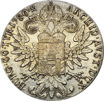 Austrijos Habsburgų 1780 didelis šlapias-slaugytoja SF 1 Thaler Maria Theresia Cupronickel Padengti Sidabro Monetos Kopija