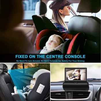 Baby Automobilių galinio vaizdo Veidrodis LCD Ekranas Automobilį Kūdikio stebėjimo Vaikas, Vaikas, Kūdikis, Saugos Automobilio galinės Sėdynės vaizdo Veidrodėlis Automobilio Interjero Priedai