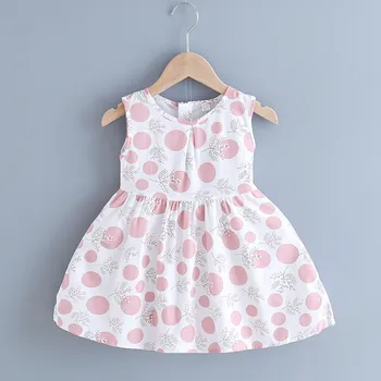 Baby girl vasaros suknelė Bamblys Baby Vaikų Mergaičių Vasaros Petnešos Dot Spausdinti Princesė Dress Komplektai
