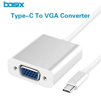 Basix C Tipo Moterų VGA Adapterio Kabelį USBC USB3.1 VGA Adapteris, skirtas 