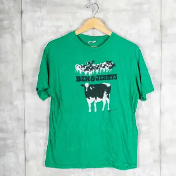 Ben Jerry S Vermontas-Ių Geriausių Karvių 90-ŲJŲ Vintage Marškinėliai Jav Žaliosios Xl
