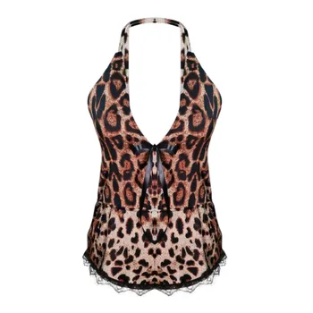 Bodysuit Moterų Plius Dydis Mados Leopard Seksualus Apatinis Trikotažas Lankas Nėrinių Apdaila Leopard 