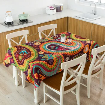 Bohemiškas stilius staltiesės, spausdinami dekoratyvinis lino staltiesės, vandeniui storio stačiakampio formos vestuvių stalo dangtis, kavos staliukas c