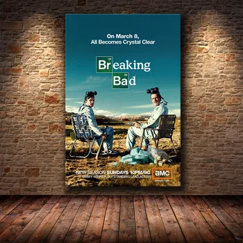 Breaking Bad Classic TV Serialas Rodo, Plakatų ir grafikos Tapybos Drobės, Nuotraukos ant Sienos Klasikinis Dekoratyvinis Namų Dekoro