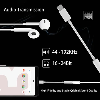C tipo su 3.5 mm Aux Adapteris Ausinių Lizdas 24 BITŲ HD Skaitmeninis Audio USB C Kabelį, Skirtą 