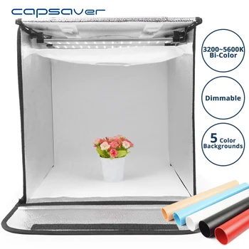 Capsaver F40A 16 colių Nešiojamieji Foto Studija Softbox Pritemdomi Bi-color Light Box su Fono Lankstymo Švieslentę Fotografijos