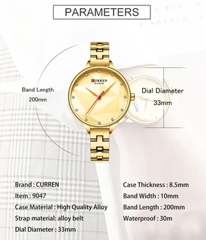 CURREN Klasikinis Mados Kvarco Moterų Laikrodžiai Kūrybinis Dizainas Laikrodis Nerūdijančio Plieno Moterų Laikrodis Ponios Suknelė Apyrankę Žiūrėti