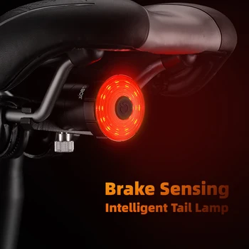CYCLINGBOX Dviračių Smart Jutiklis užpakalinis žibintas Stabdžių MTB Dviračio Galinis Įspėjamasis Žibintas