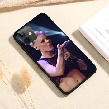 Dainininkė pink Minkšto Silikono Case for iPhone 5 5s 6 6s 7 8 Plus X XR XS Max 11 Pro Max SE 2020 m.