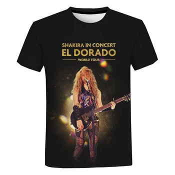 Dainininkė Shakira 3D Atspausdintas T-shirt Vyrai/moterys Vasaros Mados Atsitiktinis Harajuku Populiarus Shortsleeve Apvalios Kaklo Negabaritinių Viršūnės