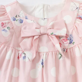 DB16863 dave bella vasaros baby girl mielas lankas taškų gėlių spausdinti suknelė vaikų mados šalis suknelė vaikams kūdikiams lolita drabužiai