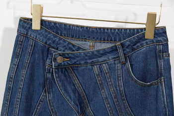 DEAT 2021 nauji aukštos juosmens džinsinio audinio kelnės varpo formos dugną dryžuotas užtrauktukų slim pavasarį ir rudenį moterų džinsus mados WO52005l