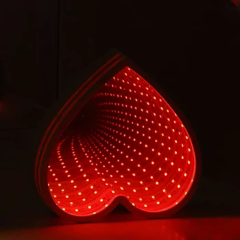 Debesis Mielas 3D Veidrodis Baterija Tunelio Šviesos diodų (LED) Naktį Lempa Namų Dekoro Širdies Formos Ananasų Festivalis Gėlių Daugiafunkcį