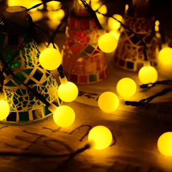 Dekoratyvinis LED Kamuolys String Žibintai, Vestuvių Fėja, Kalėdų Šviesos Lauko, Patalpų 10M 5M Girliandą Atostogų Šalis Sodo Puošmena