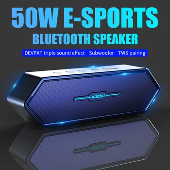 Didelės galios 50W e-sporto žaidimų garsiakalbis žemų dažnių garso kolonėlė 3D erdvinio garso muzikos sistema, centras su 6600mAh didelės talpos