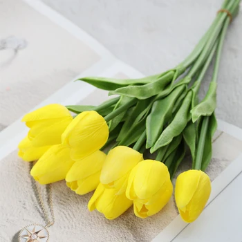 Dirbtinis Tulip Gėlių Realus Dirbtinės Puokštės, Vestuvių Reikmenys, Namų Svetainės Dekoracija Dovanos Mamai, Draugei