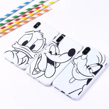 Disney Apsaugos Atveju IPhone 11pro Max/12pro Max /Max Xs/5 /6/7/8/xr Plius Tpu Telefono Atvejais Karikatūros, Mickey, Donald Duck Spausdinti
