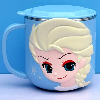 Disney Princesė Mickey Mouse Puodeliai Šaldytų Elsa Anna Pieno Taurės 3D Animaciją Dygsnio Minnie 316 Nerūdijančio Plieno Puodelis Vaikams Sippy Cup Dovana