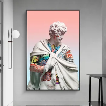 Dovydo skulptūra-meno plakatas abstrakti tapyba namuose sėdi kambario puošmena sienos drobė meno vaizdų