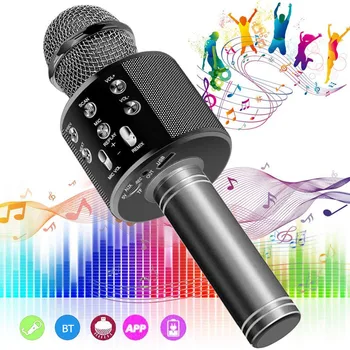 Draadloze Microfoon Luidspreker Nešiojamą Karaoke Microfoon Ktv Muziekspeler Mikrofonas W858 Dainavimo Belaidžio