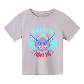 Drabužiai berniukams, Demon Slayer Marškinėliai Vaikams Kawaii Animacinių filmų Disko Dvasios Grafinis T-shirt Anime Demonas Ašmenys Cool Marškinėlius Vaikai