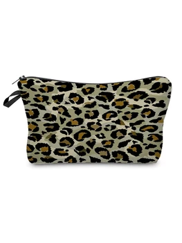 Dvipusis Spausdinti Leopard Kosmetika Užrašinė Maišelyje Naujas Mados Seksualus Moterų Makiažas Maišelį Nešiojamų Saugojimo Krepšiai Moterims