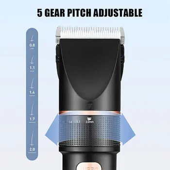 Elektriniai Plaukų Clipper Įkraunama Plaukų Žoliapjovės Salonas Vyrų Plaukų Pjovimo Kirpykla Mašina, LCD Ekranas 0mm Baldheaded Cutter