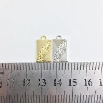 Eruifa 20pcs 10*16mm Naujų Plunksnų spausdinti aukso/Sidabro padengtą Cinko lydinys, Pakabukai Pakabukas Papuošalai 