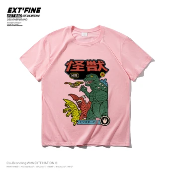 ExtFine Monstras Vasaros trumpomis Rankovėmis T-shirt Vyrai Harajuku Pora T Shirts 2021 Naujas Mados Streetwear Kawaii Viršuje Tee
