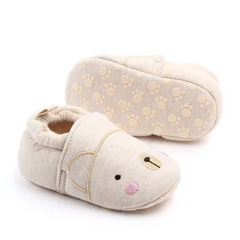 Famous Brand Shoe Newborn Baby Girl Shoes Infant Cartoon Loafers 1 Year Old Soft Sole Slip on Crib Shoes Toddler Boy Slippers
