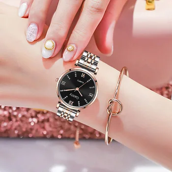 Gaiety Prekės ženklo Moterų Laikrodžiai Lydinio Kvarciniai Laikrodžiai Cirkonio Prabangos Ponios Suknelė Žiūrėti Dovana Mados Laikrodis orologio donna
