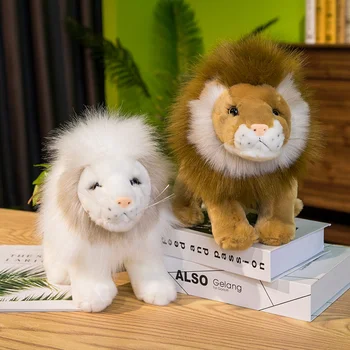 Gražus Įdaryti Minkštas Modeliavimas Liūtas Pliušiniai Žaislai Mielas Reallike Miško Gyvūnų Lėlės Puikus Gimtadienio Dovana Kambario Dekoro Vaikams Vaikams