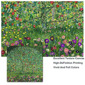 Gėlių ir Kraštovaizdžio Garsaus dailininko Gustavo Klimto Drobės Plakatų Reprodukcijos Klasikinio Sienos Meno Kambarį Neįrėminti