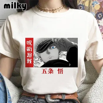 Harajuku Marškinėliai Džiudžiutsu Kaisen O-Kaklo moteriški marškinėliai Moterims trumpomis Rankovėmis Anime Tshirts Atsitiktinis Femlae Drabužius Viršūnes punk drabužiai