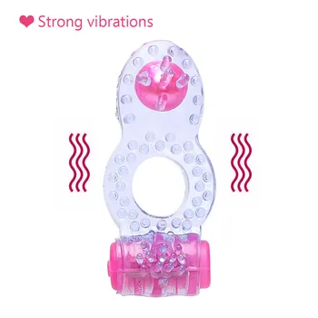 IKOKY Gaidys Žiedas Vibruojantis Žiedas Clit Stimuliatorius Silikono Dvigubą Malonumą Penis Vibratorius, Sekso žaisliukai Vyrams Vyrų Suaugusiųjų Produktus